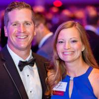 Guests posing in the ballroom